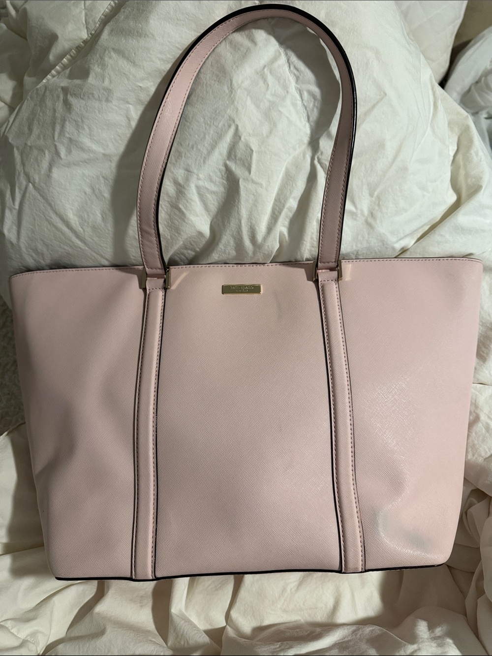 Roomy Petal Pink Newbury Lane Dally Saffiano Leather Tote from Kate space NY